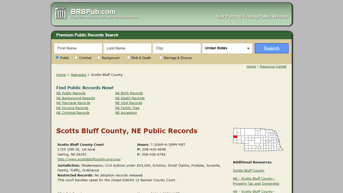 Scotts Bluff County Public Records | Search Nebraska ...