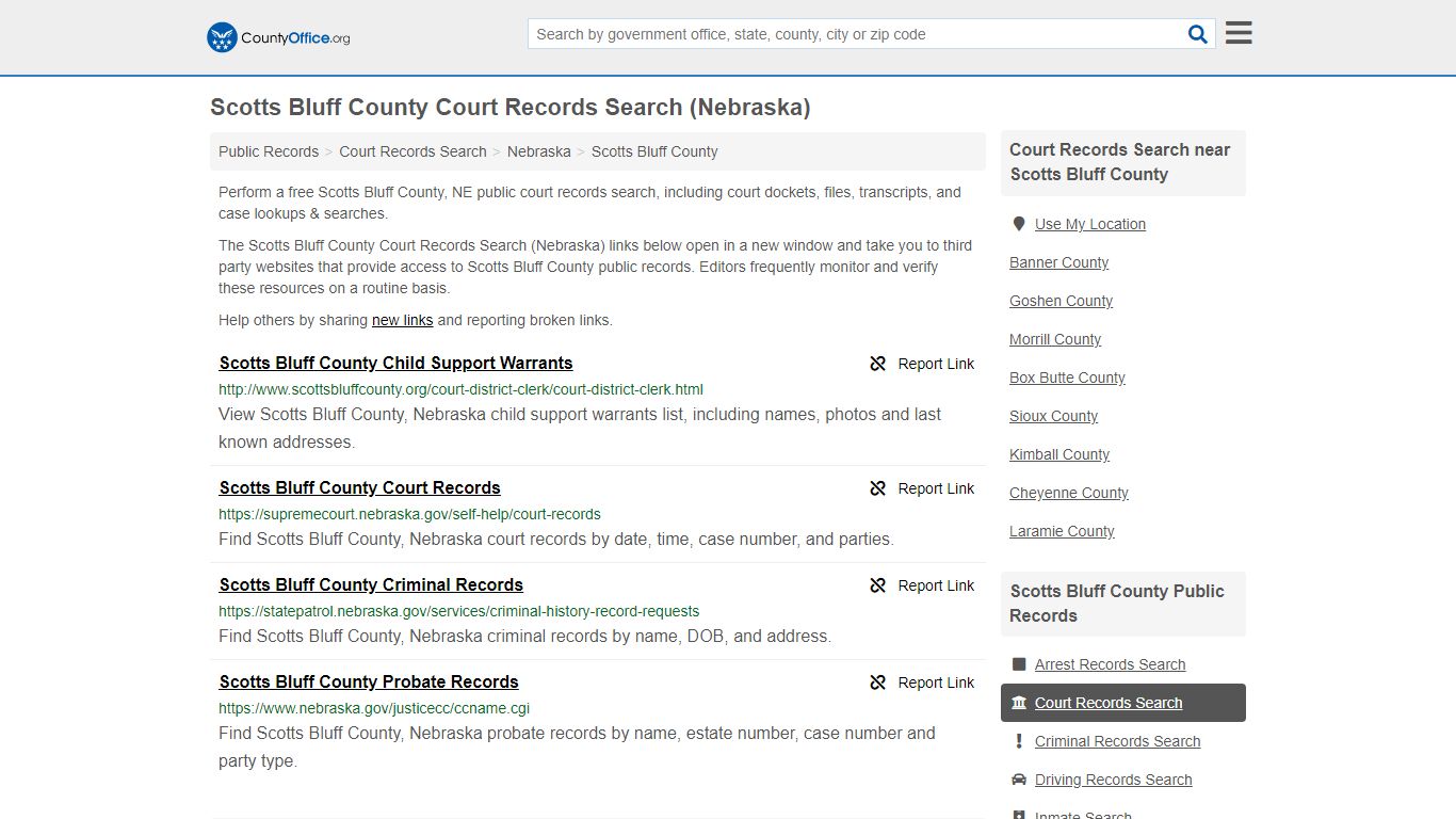 Court Records Search - Scotts Bluff County, NE (Adoptions ...